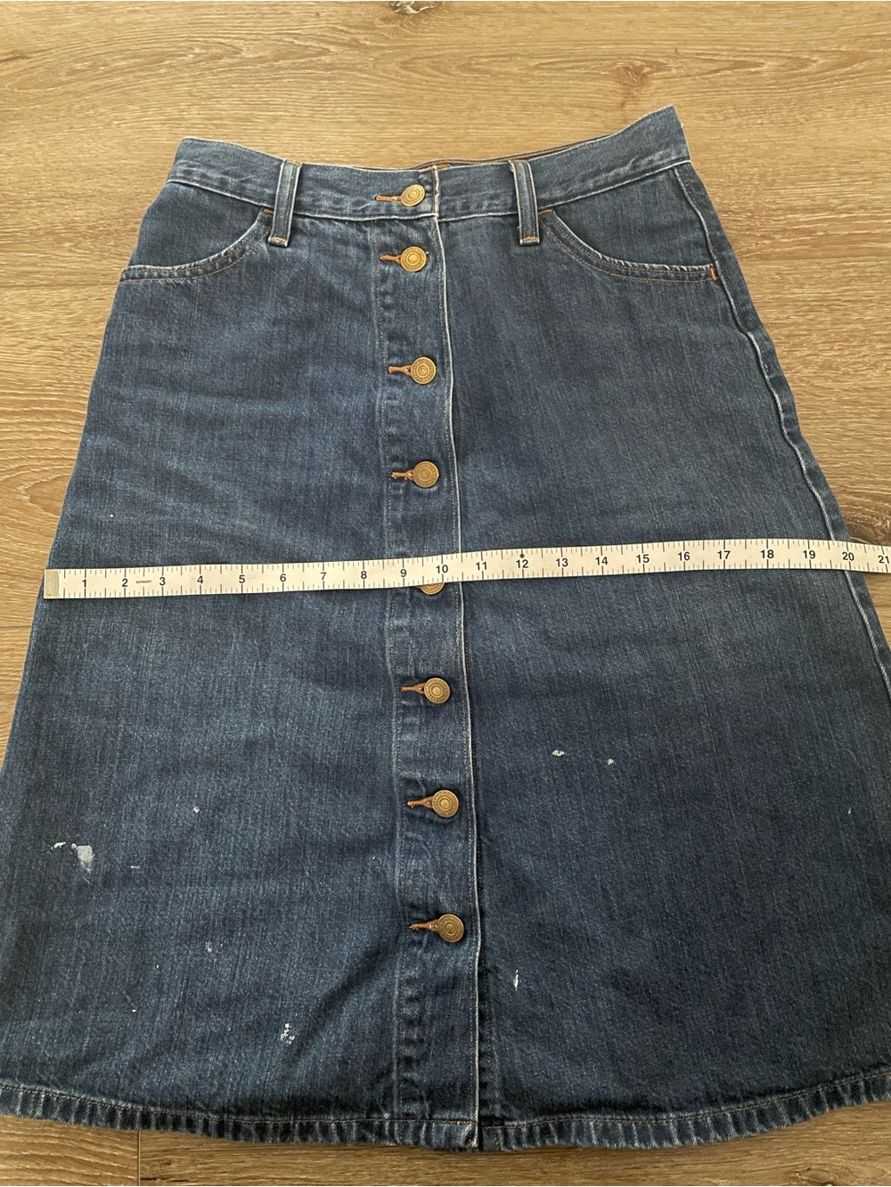 Levi’s A line knee length denim skirt 100% cotton size 25 - Picture 9 of 9